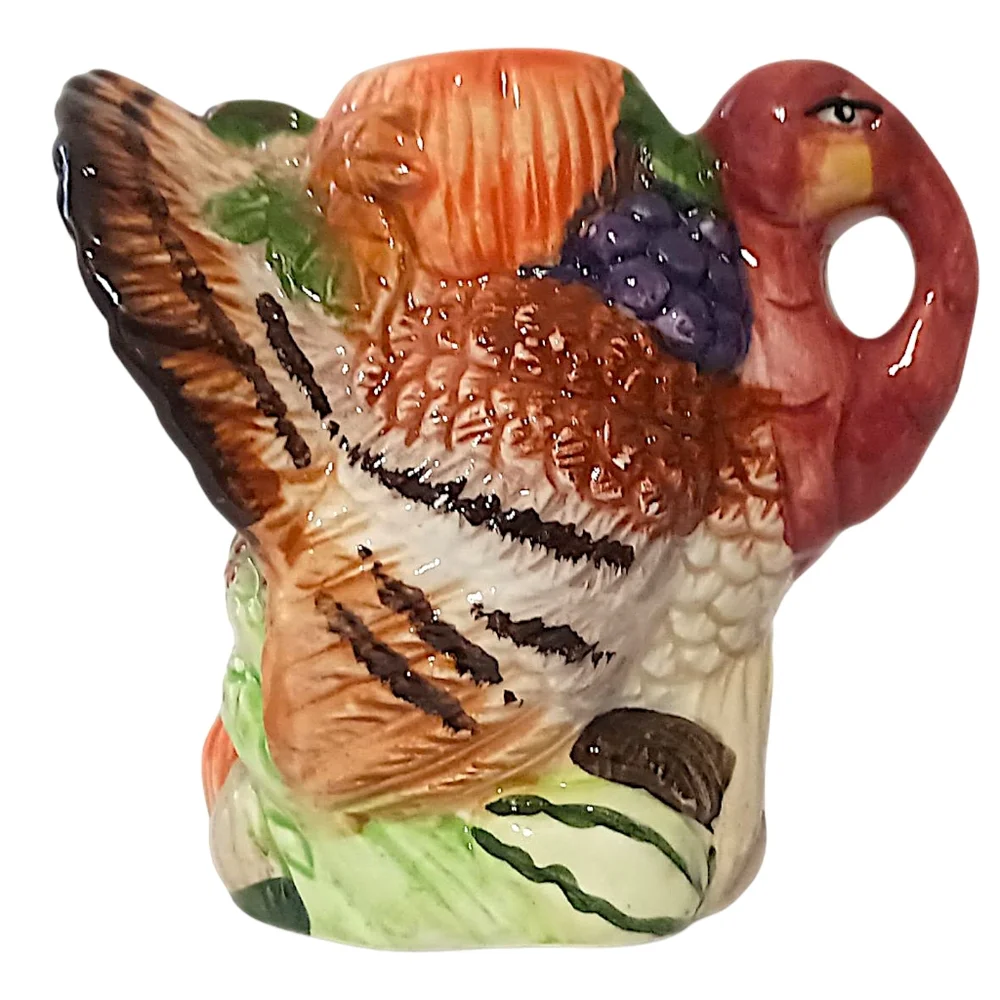 Vtg Turkey‎ Candle Holder Candlestick Ceramic Single Thanksgiving Harvest Autumn